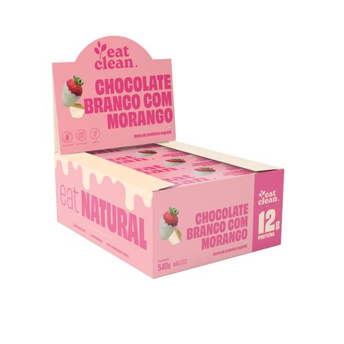 Display Barrinha de Proteína - Chocolate Branco com Morango  (12 unidades)