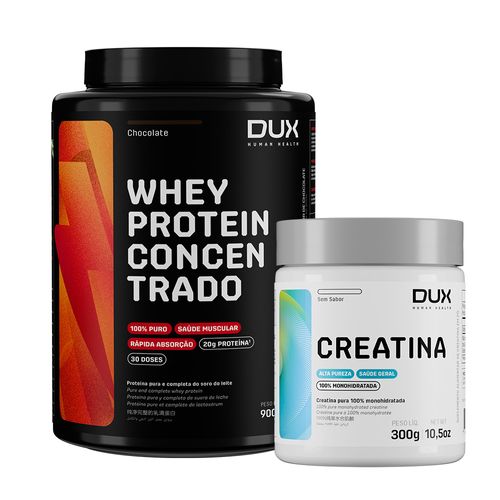 WHEY PROTEIN CONCENTRADO 900G + CREATINA MONOHIDRATADA 300G