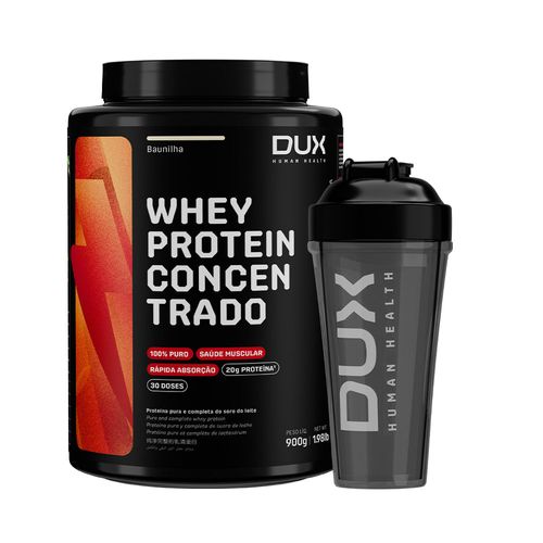 WHEY PROTEIN CONCENTRADO 900G + COQUETELEIRA