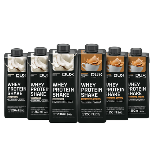 Kit 24 Whey Protein Shake Café com Leite e Coco